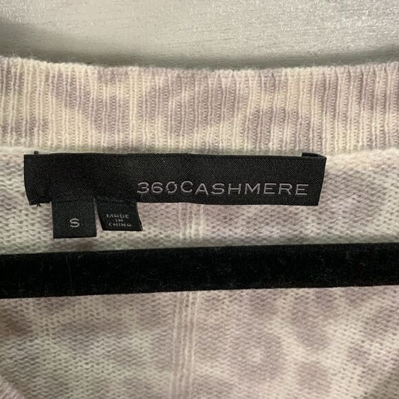 360 Cashmere purple leopard print animal print lightweight sweater sweater small - Picture 6 of 8